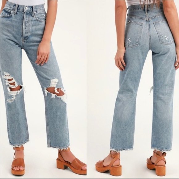 Agolde 90's Mid Rise Loose Fit Jeans in Fall Out - Picture 13 of 13